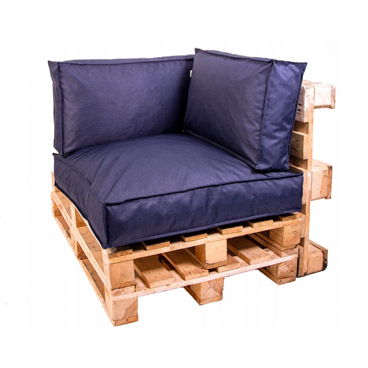 Paletové sedenie Golden Garden GG72/1 - podsedák a vankúš 80cm x 80cm x 15cm penový granulát Tmavo modré 1